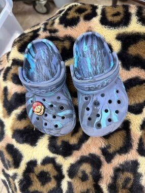 Kids Blue Swirl Croc Shoes - Comfortable Slip-On